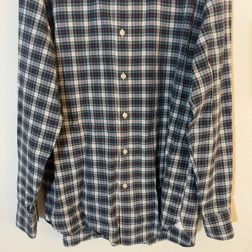 J. Crew Ludlow Button Down Shirt Mens MediumGreen Blue Plaid 07193
